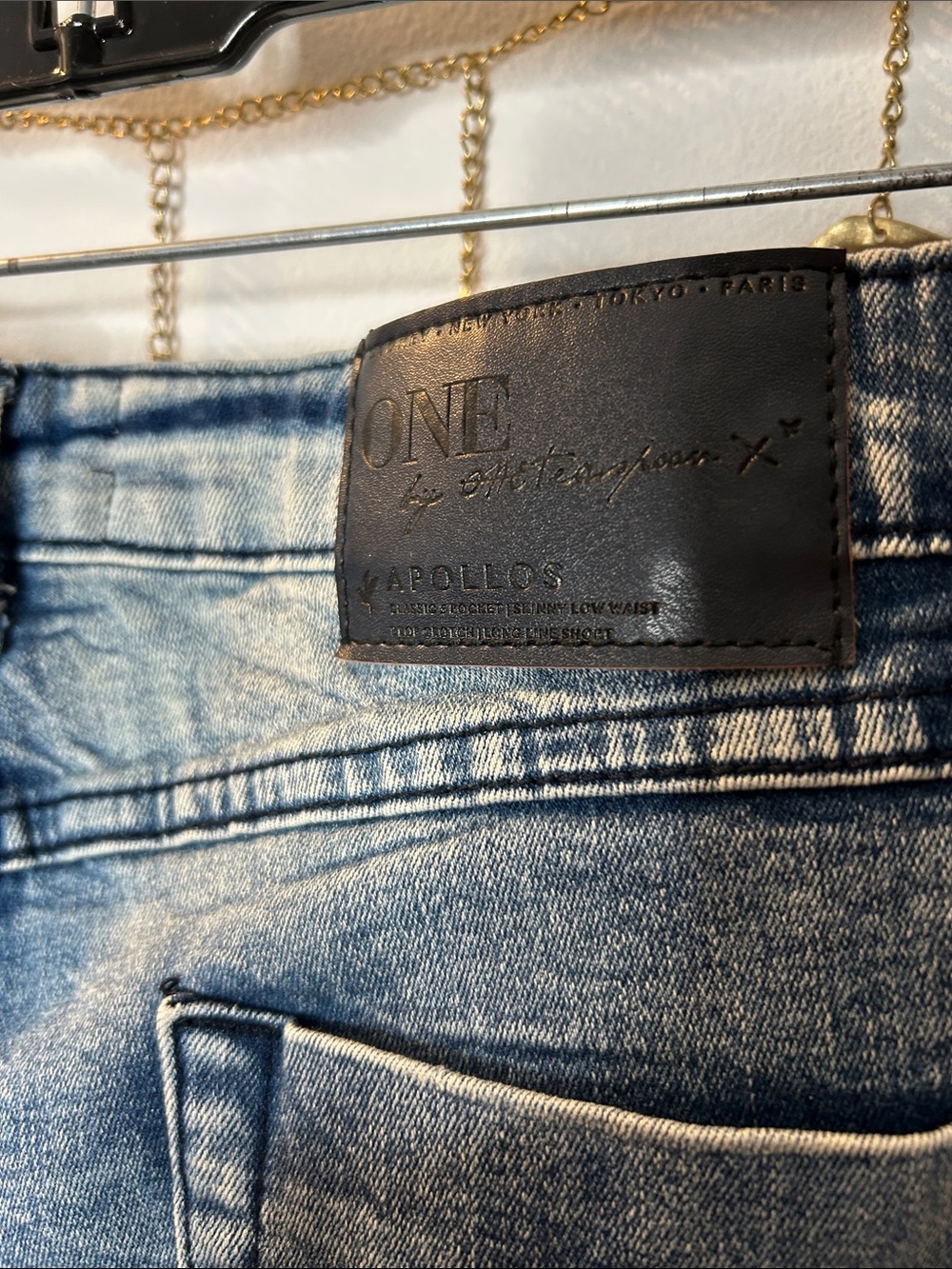 One Teaspoon Apollos Distressed Blue Denim Frayed Hem Jean Shorts - Picture 8 of 8
